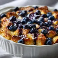 Blueberry Bread Pudding Recipe with Cream Cheese