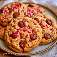 Chewy Candy Cane Chocolate Chip Cookies