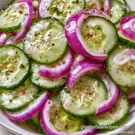 Cucumber Red Onion Salad for 4 Servings