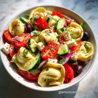 Greek Tortellini Salad with Chicken and Artichokes