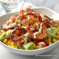 Grilled Shrimp Bowl with Avocado Corn Salsa: 35 Min
