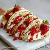 Mini Strawberry Cheesecake Tacos: Crispy Cinnamon Dessert Shells