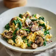 Mushroom Spinach Scrambled Eggs