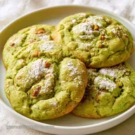 Chewy Pistachio Crinkle Cookies