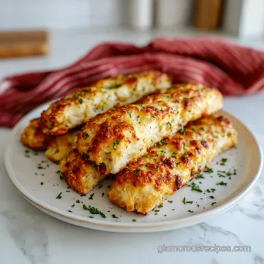 Keto Cheesy Garlic Breadsticks in 22 Minutes Baked Golden Recipe Card