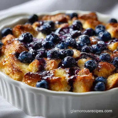Blueberry Bread Pudding Recipe with Cream Cheese