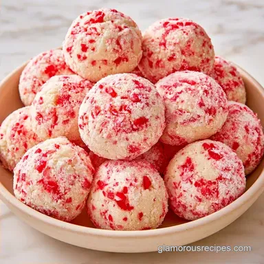 Candy Cane Snowball Cookies in 45 Minutes