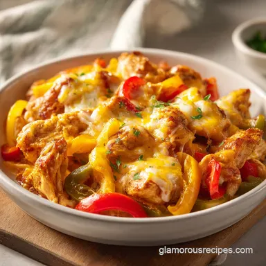 Cheesy Fajita Baked Chicken: A 30-Minute Creamy Baked Meal Recipe Card