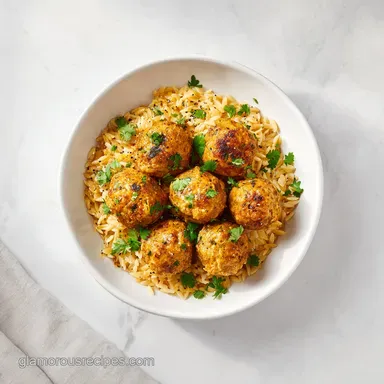 Chicken Meatballs with Orzo in 45 Minutes Recipe Card