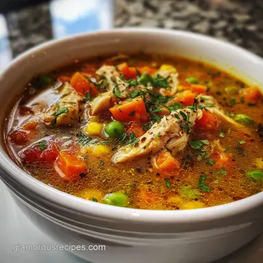 Soup Recipe with Chicken and Vegetables - Velvety Potatoes & Lemony Broth Recipe Card