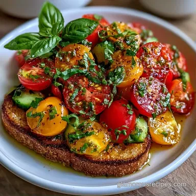 Classic Panzanella Salad for 4 Servings Recipe Card