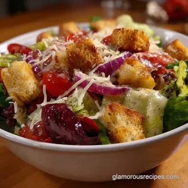 Olive Garden Salad Recipe: Signature Dressing Crispy Copycat Recipe Card