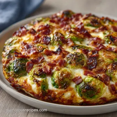 Creamy Brussels Sprouts Bake with Bacon Recipe Card