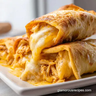 Chicken Chimichangas in 40 Minutes Recipe Card