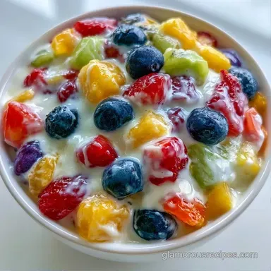 Creamy Fruit Salad for 8 Servings Recipe Card