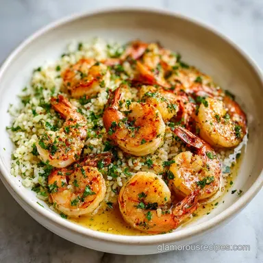 Creamy Garlic Butter Shrimp Bowl for 4 Servings