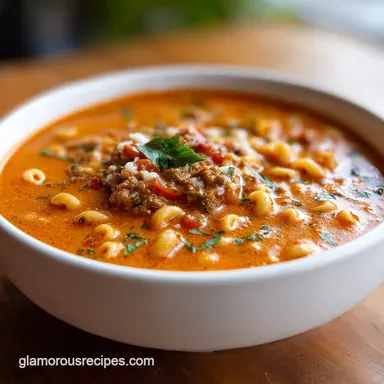 Creamy Parmesan Italian Sausage Ditalini Soup: 40 Min Recipe Card