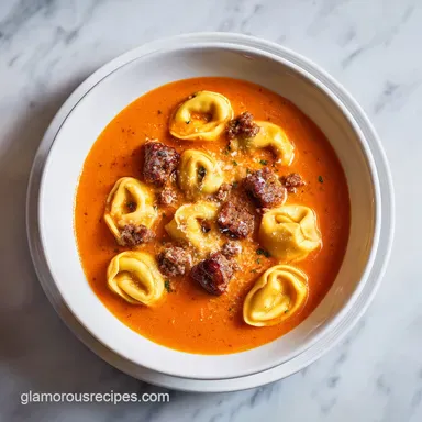 Creamy Tomato Tortellini Soup: 35 Min Recipe Card