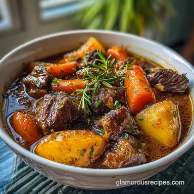 Crockpot Recipe with Beef Stew: Velvety Gravy Recipe Card