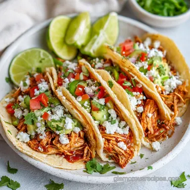 Crockpot Chicken Tacos for 6 Servings Recipe Card