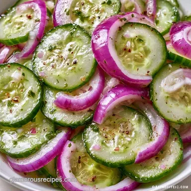 Cucumber Red Onion Salad for 4 Servings