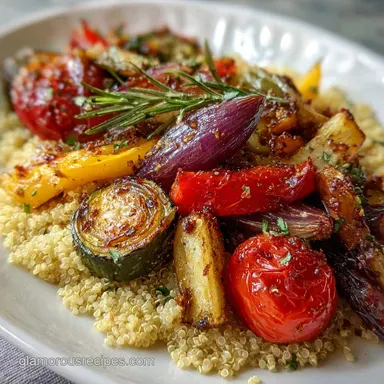 Daniel Fast Recipe with Roasted Vegetables | Quinoa Bowl Recipe Card