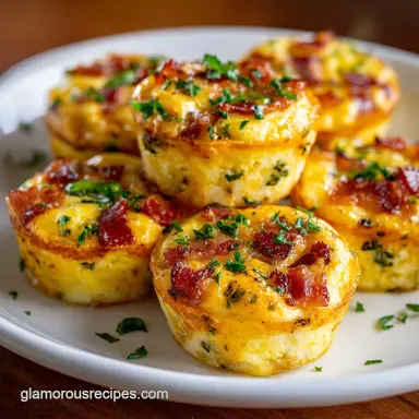 Egg Bites with Bacon: Baked Egg Cups Recipe Recipe Card
