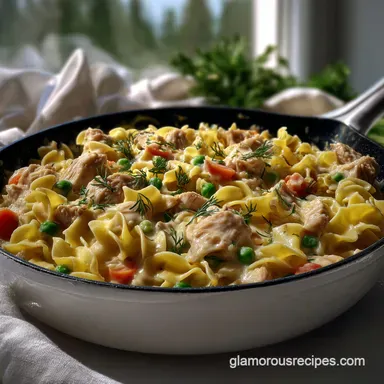 Easy Chicken Pot Pie Noodle Skillet: 35-Minute One-Pan Comfort Recipe Card