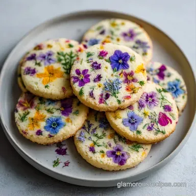 Edible Flower Spring Cookies for 24 Recipe Card