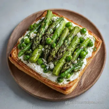 Fresh Spring Green Tart with Puff Pastry Recipe Card
