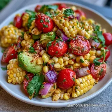 Summer Corn Salad with Avocado and Feta Recipe Card