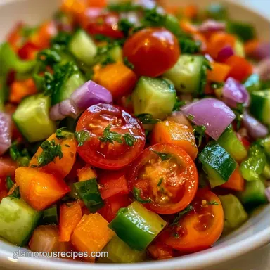 Fresh Vegetable Salad in 15 Minutes Recipe Card