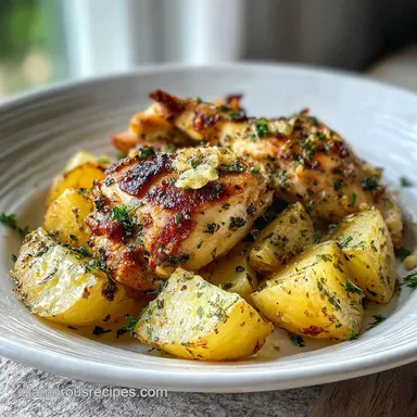 Garlic Butter Chicken and Potatoes Recipe: Pan-Seared in 30 Min Recipe Card