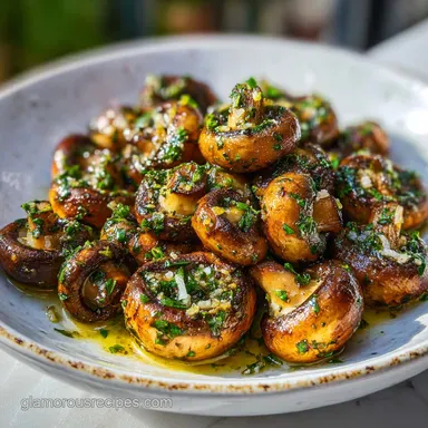 Garlic Mushroom Recipe with Butter and Herbs for 4 Recipe Card