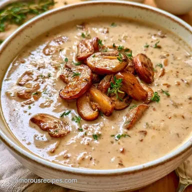 Gluten Free Mushroom Soup for 4 Servings Recipe Card