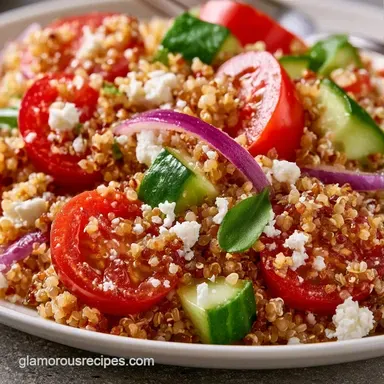 Greek Quinoa Salad with Chickpeas Recipe Card