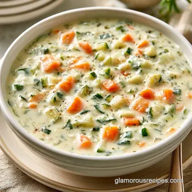 Greek Yogurt Soup for 4 Servings Recipe Card