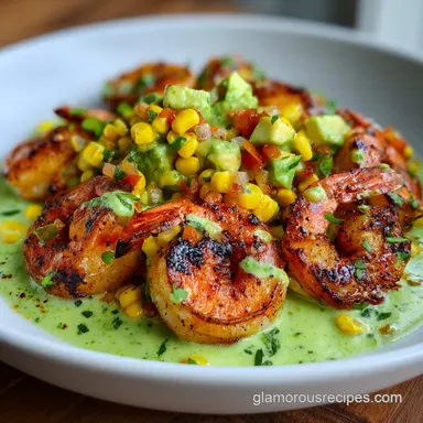 Grilled Shrimp Bowl with Avocado Corn Salsa: 35 Min Recipe Card