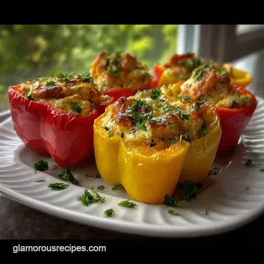 Healthy Stuffed Bell Peppers Belly Full: 10 Min Prep Recipe Card