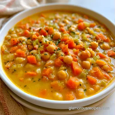 High Protein Chickpea Soup in 30 Minutes Recipe Card