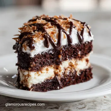 Homemade German Chocolate Cake with Coconut Pecan Frosting Recipe Card