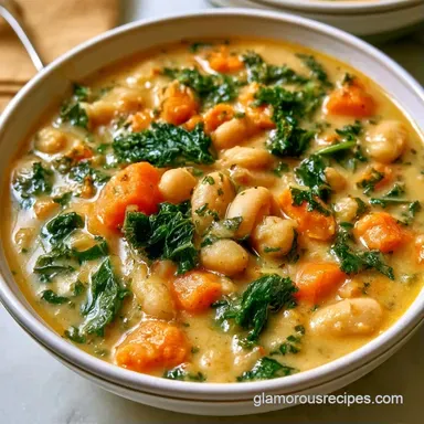 Kale White Bean Soup in 45 Minutes Recipe Card