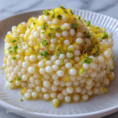 Lemon Pearl Couscous Salad in 25 Minutes Recipe Card