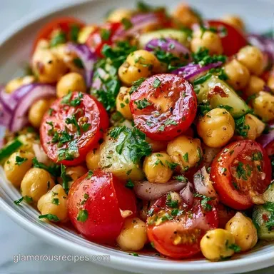 Mediterranean Chickpea Salad Meal Prep Recipe Card