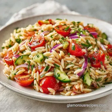 Mediterranean Orzo Salad in 30 Minutes Recipe Card