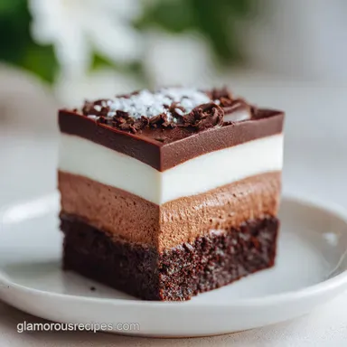 Layered Chocolate Mousse Brownie for 12 Servings