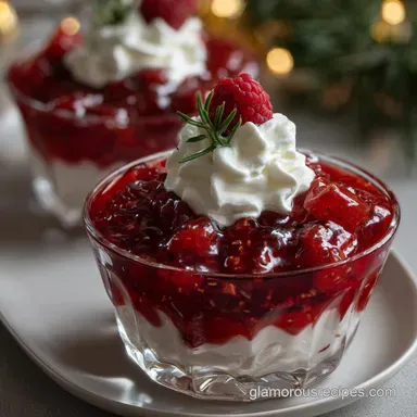Elegant New Year s Jell O Mousse Cup with Whipped Cream Perfection Recipe Card