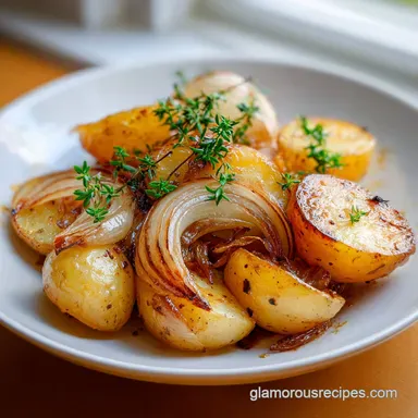 Oven Fried Potatoes and Onions for 4 Servings