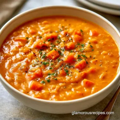 Red Lentil Soup in 30 Minutes Recipe Card