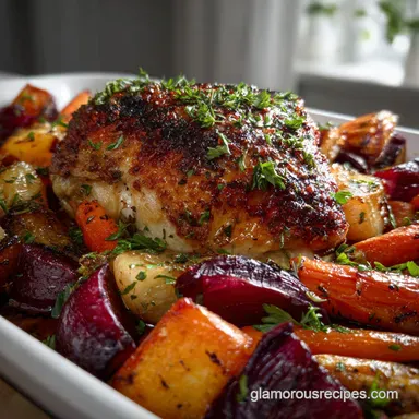 Healthy Dinner Recipe with Roasted Chicken and Vegetables